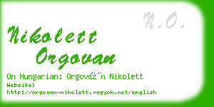 nikolett orgovan business card